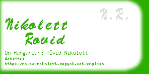 nikolett rovid business card