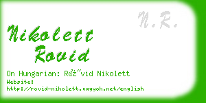 nikolett rovid business card